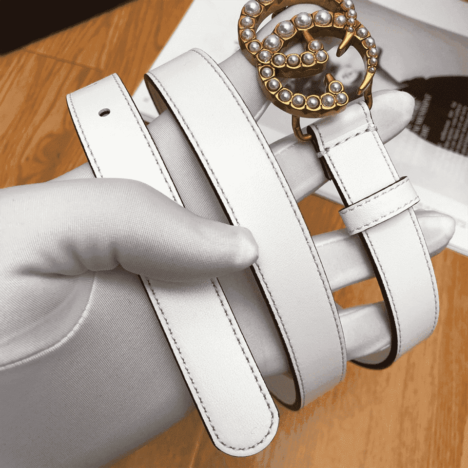 GUCCI PEARL STUDDED GG BELT - B14