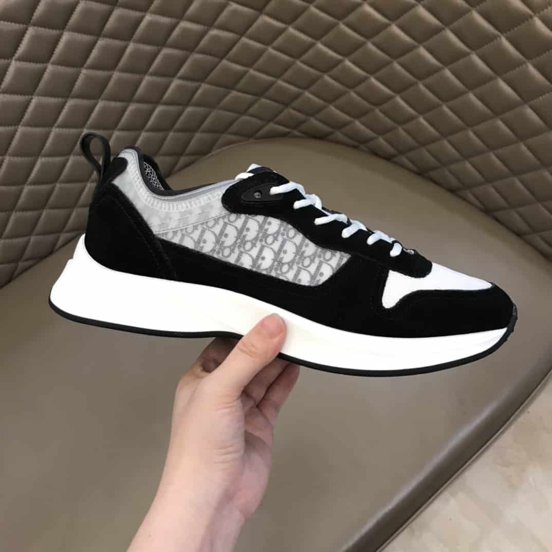 DIOR B25 OBLIQUE BLACK SUEDE RUNNER - CD37