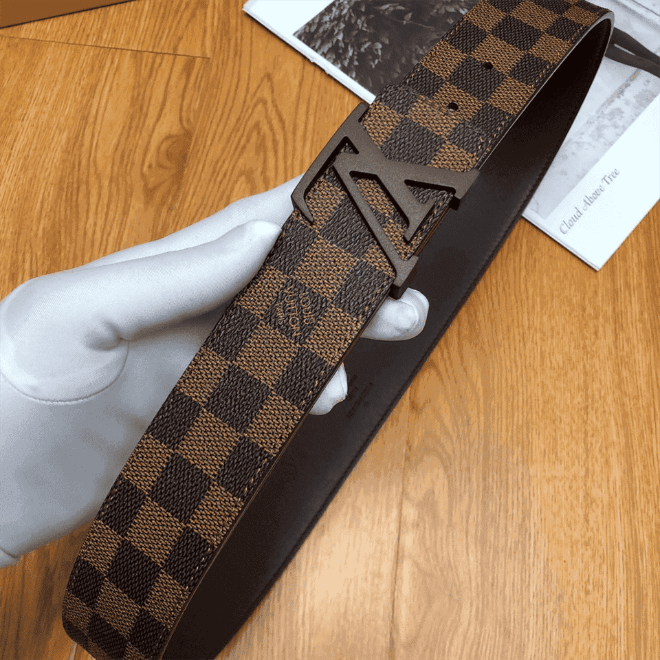 LOUIS VUITTON DAMIER EBENE LV INITIALES BELT