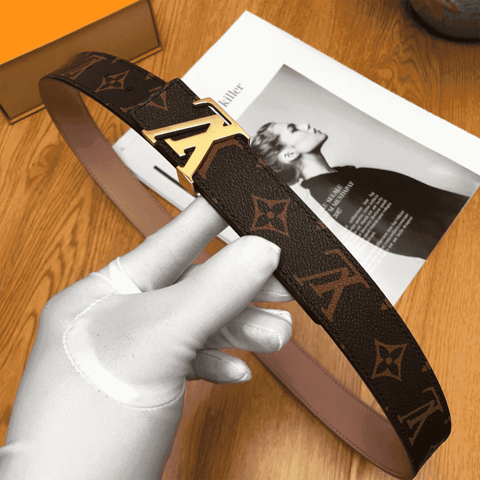 LOUIS VUITTON BELT LV INITIALES REVERSIBLE MONOGRAM ROSE POUDRE - B33