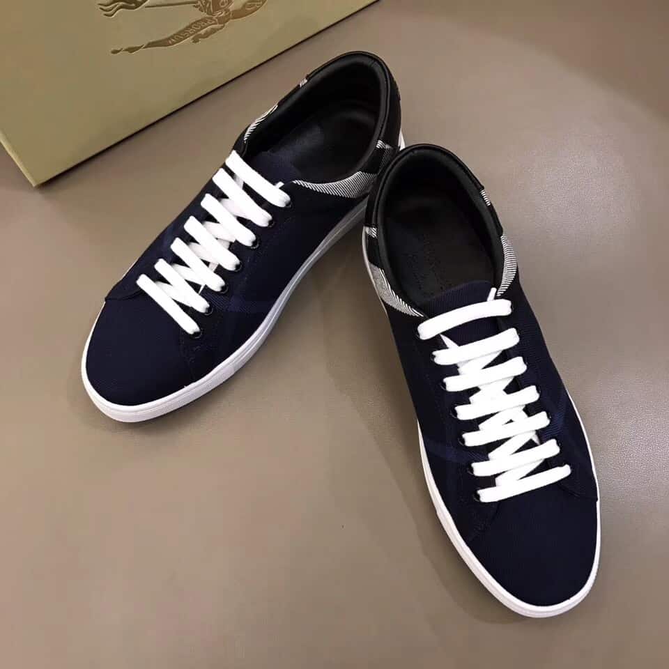 BURBERRY ALBERT HOUSE CHECK & LEATHER LOW-TOP SNEAKER - BBR4