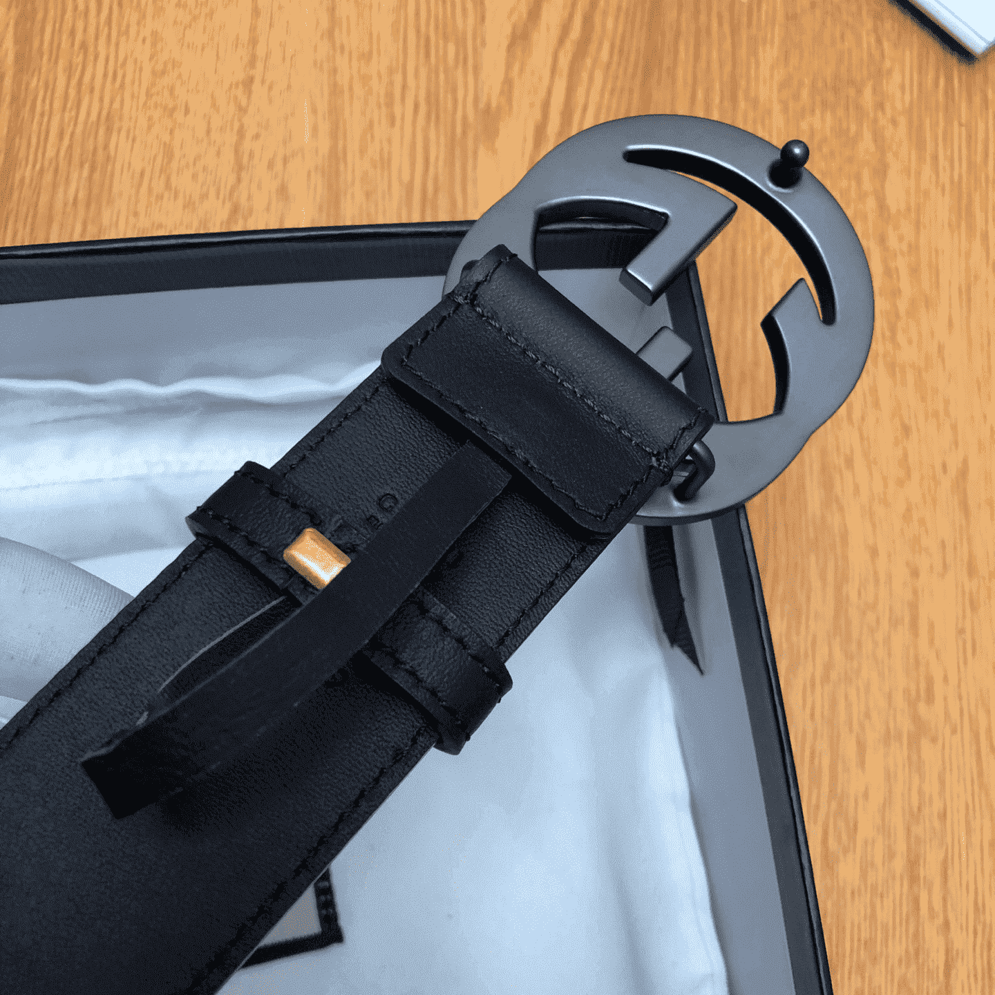 GUCCI INTERLOCKING-G LEATHER BELT - B12