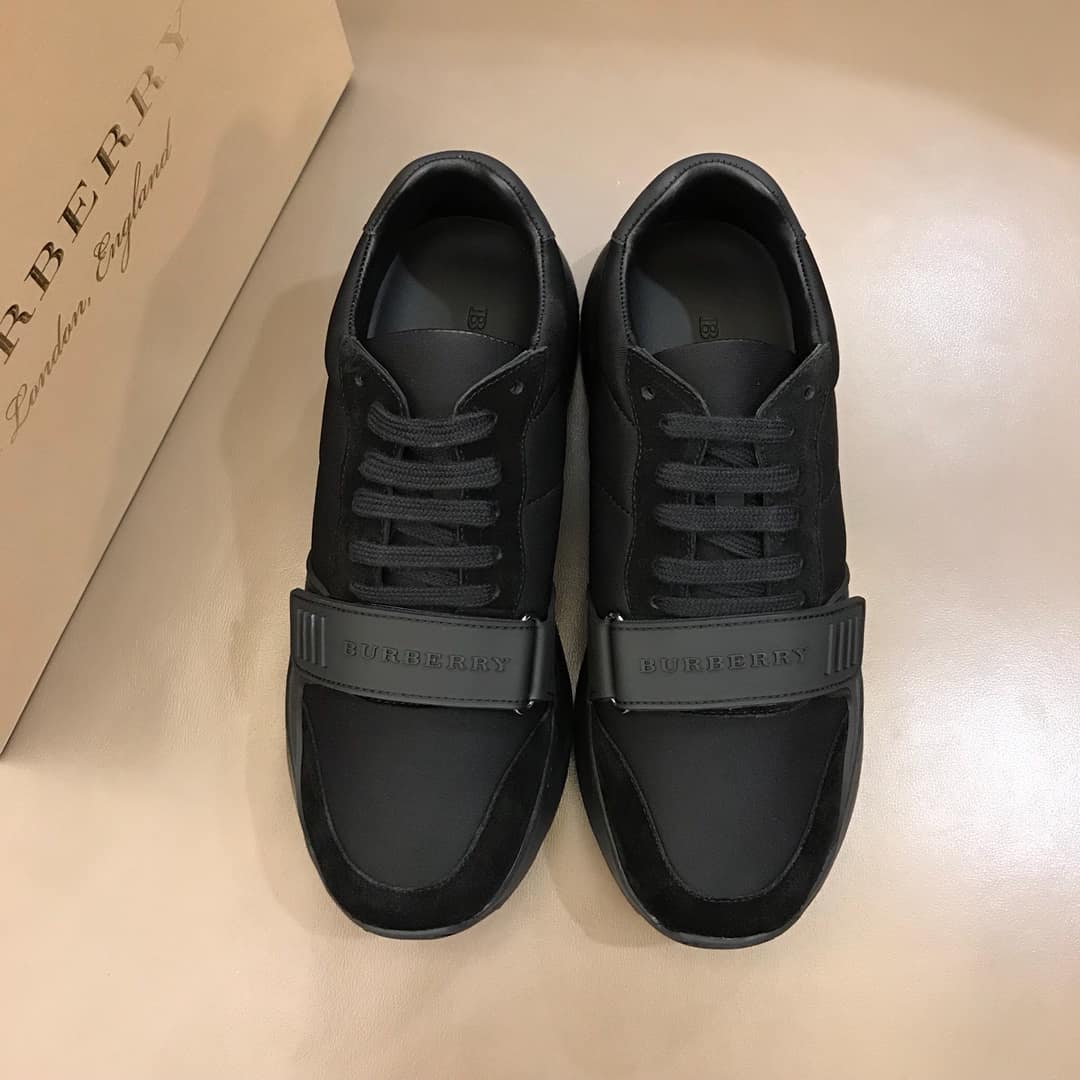 BURBERRY SUEDE AND NEOPRENE HIGH-TOP SNEAKERS - BBR19