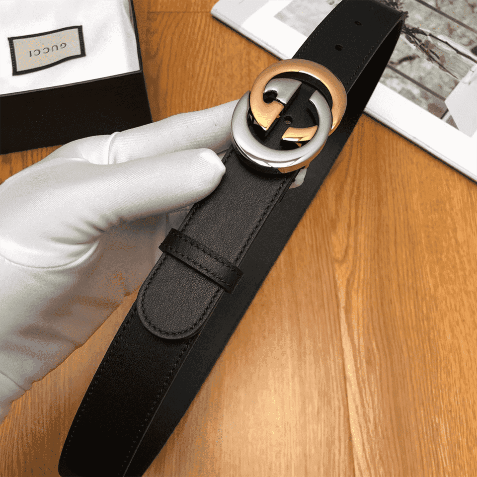 GUCCI GG LEATHER LOGO BELT - B6