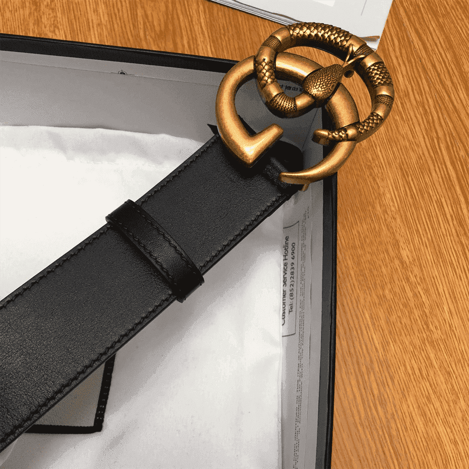 GUCCI DOUBLE G SNAKE BUCKLE BELT - B1