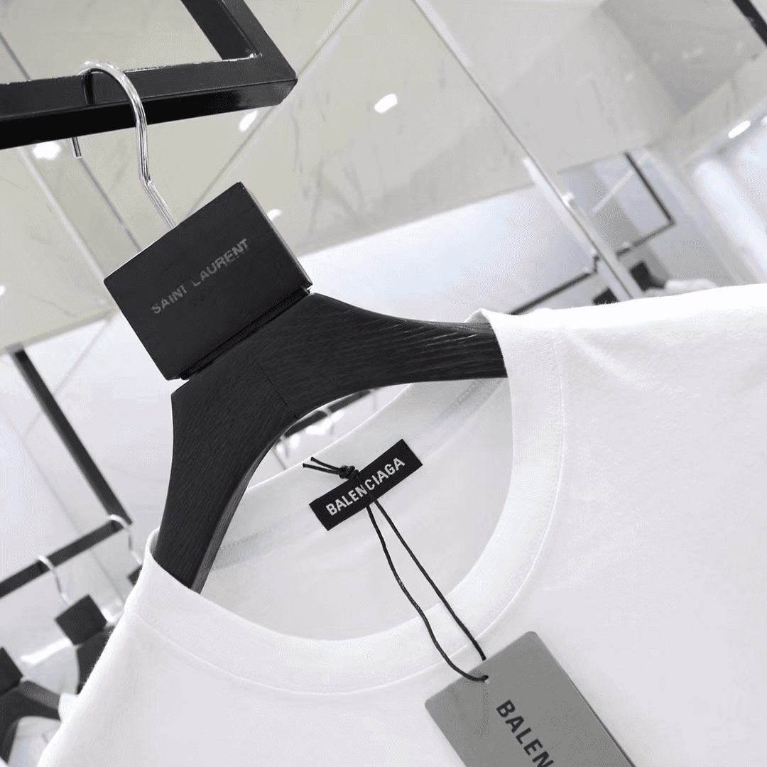 BALENCIAGA POLITICAL CAMPAIGN SMALL FIT T-SHIRT IN WHITE VINTAGE JERSEY