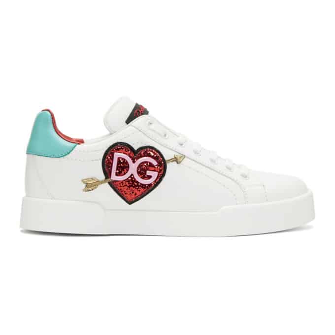 DOLCE & GABBANA WHITE HEART SNEAKERS - DG31