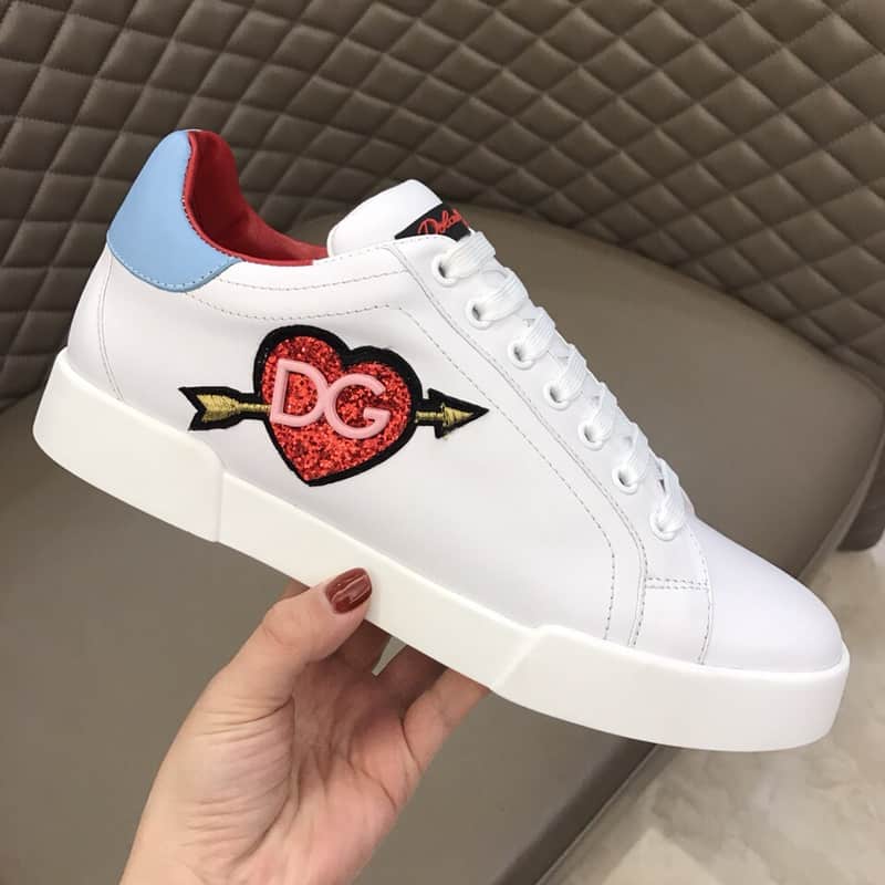 DOLCE & GABBANA WHITE HEART SNEAKERS - DG31