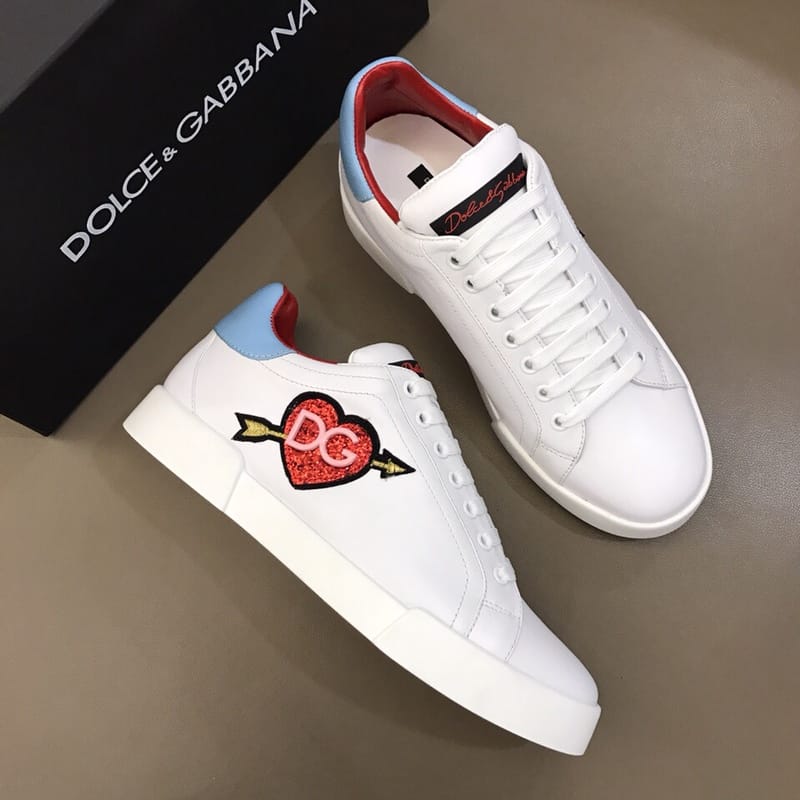 DOLCE & GABBANA WHITE HEART SNEAKERS - DG31
