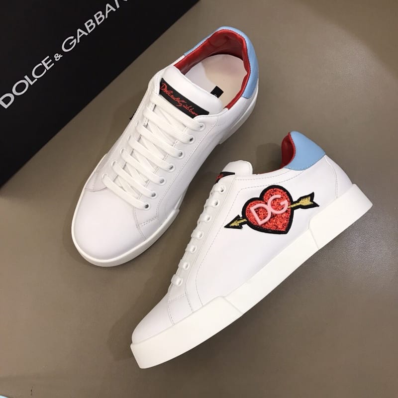 DOLCE & GABBANA WHITE HEART SNEAKERS - DG31