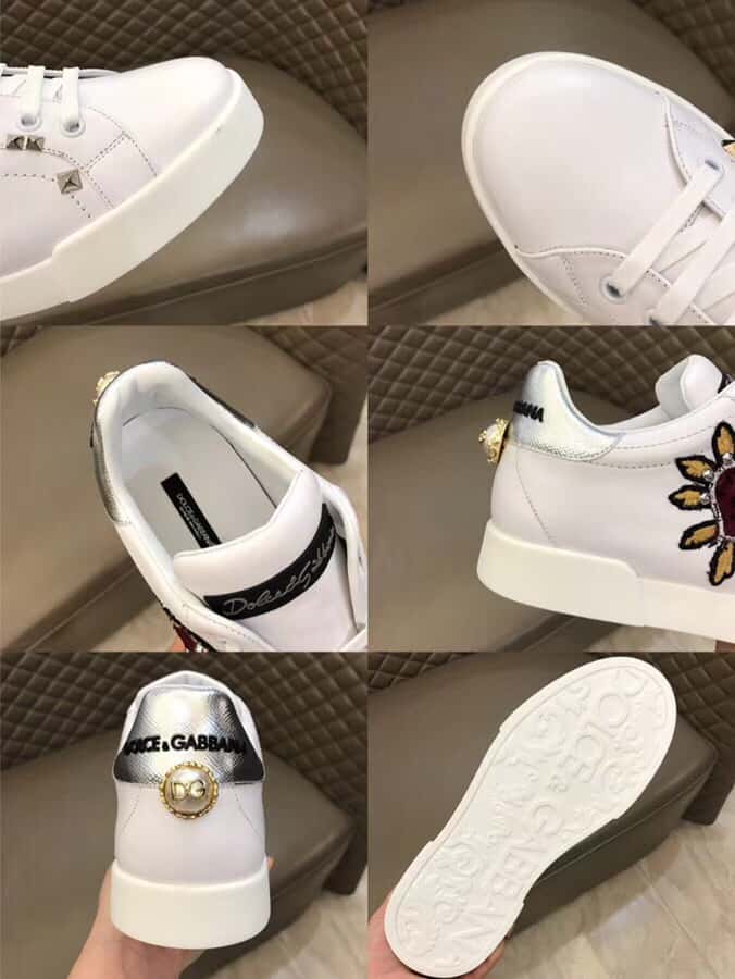 DOLCE & GABBANA SNEAKERS PORTOFINO IN VITELLO NAPPATO CON PATCH