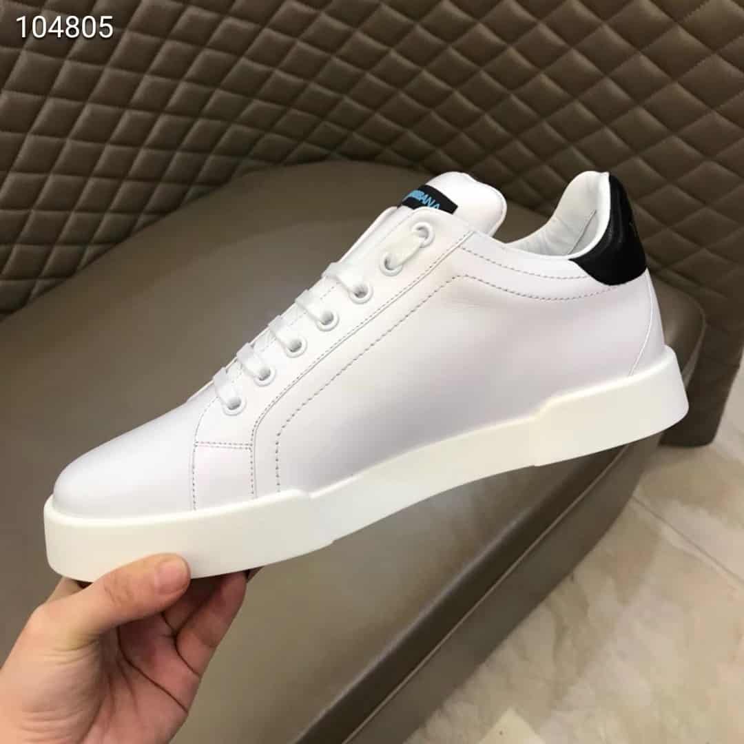 DOLCE & GABBANA CALFSKIN PORTOFINO SNEAKERS WITH PATCHES OF THE DESIGNERS - DG2