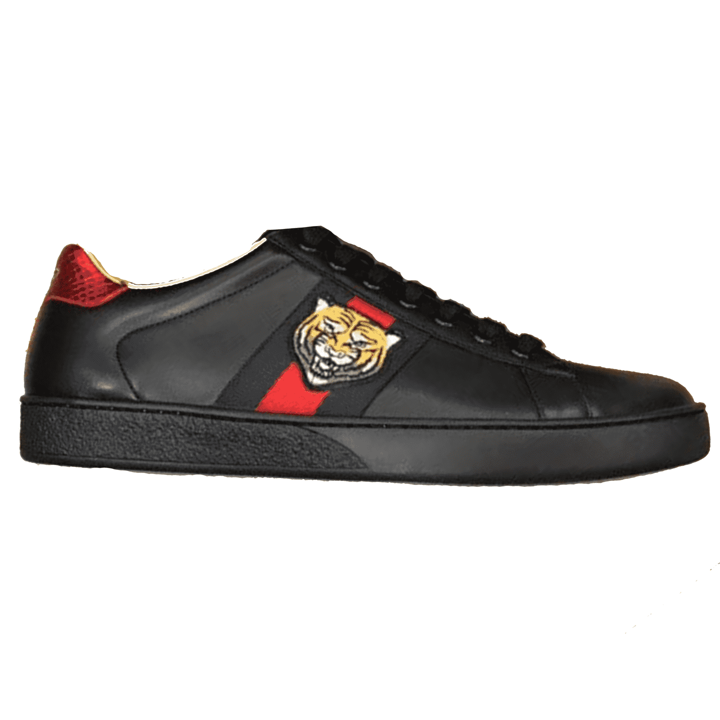 GUCCI TIGER ACE EMBROIDERED SNEAKER BLACK – GC49