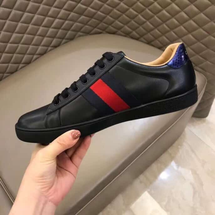 GUCCI TIGER ACE EMBROIDERED SNEAKER BLACK – GC49