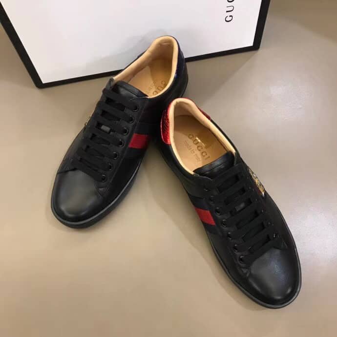 GUCCI TIGER ACE EMBROIDERED SNEAKER BLACK – GC49