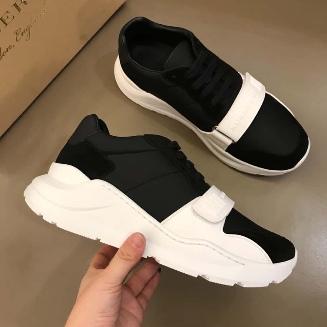 BURBERRY SUEDE AND NEOPRENE HIGH-TOP SNEAKERS - BBR20