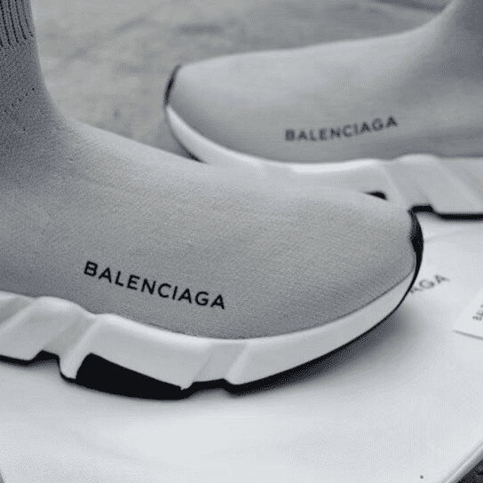 BALENCIAGA SPEED TRAINER METALLIC SILVER LUREX - BB18