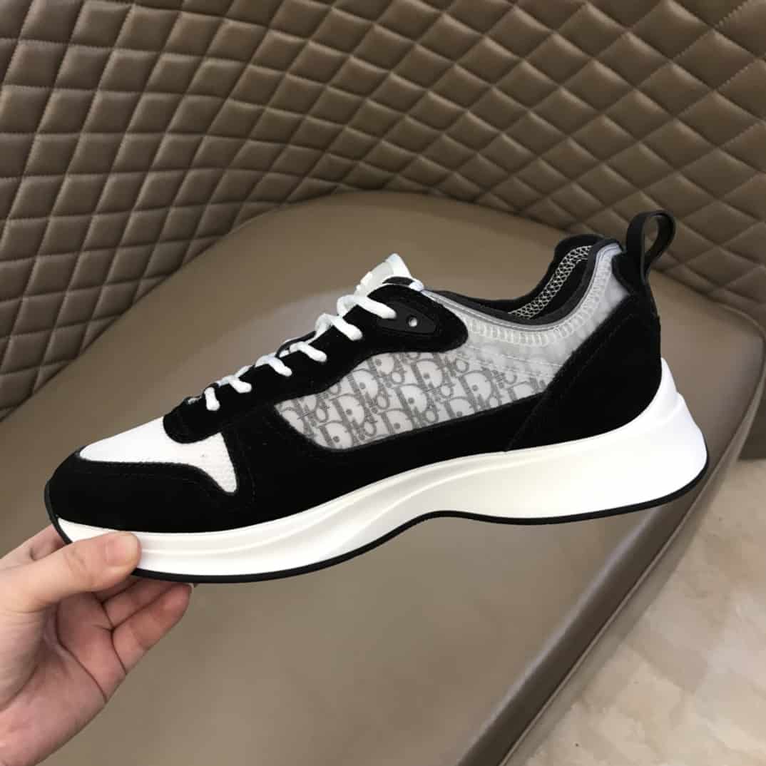 DIOR B25 OBLIQUE BLACK SUEDE RUNNER - CD37