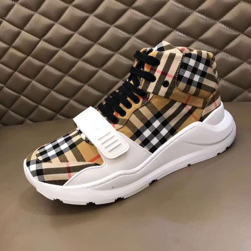 BURBERRY VINTAGE CHECK HIGH-TOP SNEAKERS