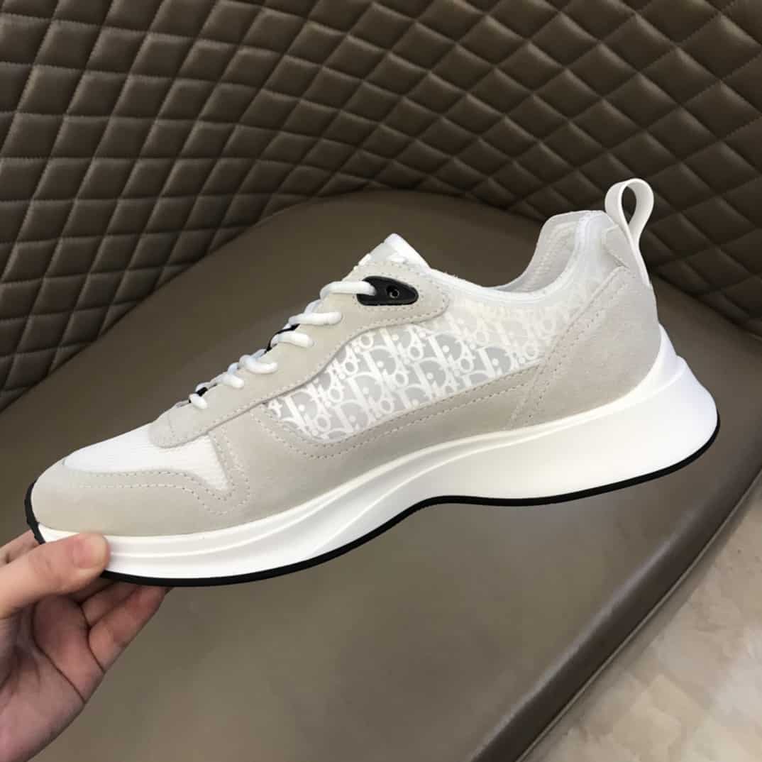DIOR B25 OBLIQUE WHITE SUEDE RUNNER - CD38