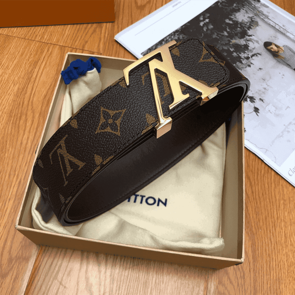 LOUIS VUITTON BELT INITIALES REVERSIBLE MONOGRAM 1W NOIR BLACK/BROWN - B32