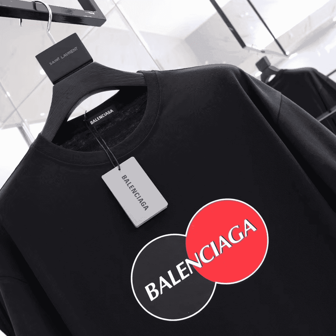 BALENCIAGA UNIFORM LARGE FIT T-SHIRT IN BLACK VINTAGE JERSEY - BB40