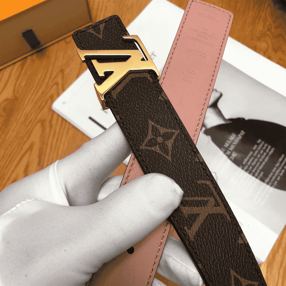 LOUIS VUITTON BELT LV INITIALES REVERSIBLE MONOGRAM ROSE POUDRE - B33