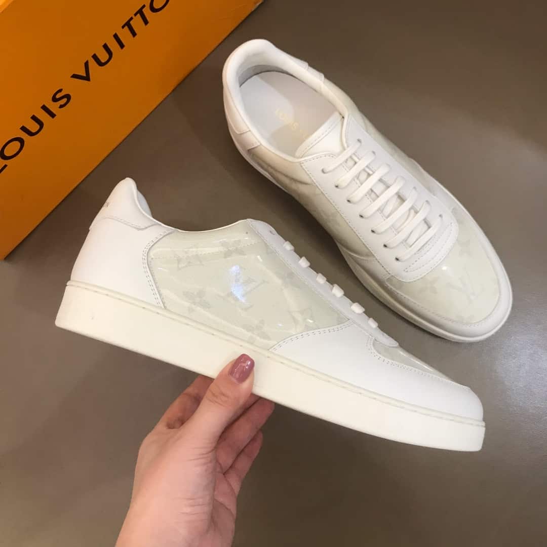 LOUIS VUITTON WHITE MONOGRAM TRANSPARENT RIVOLI SNEAKER
