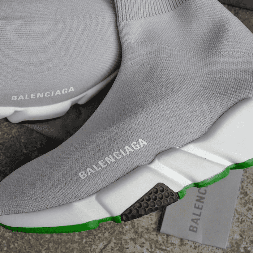 BALENCIAGA SPEED TRAINER METALLIC SILVER NEON - BB19