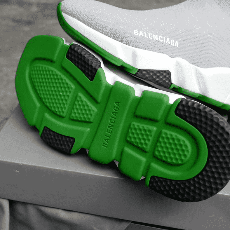 BALENCIAGA SPEED TRAINER METALLIC SILVER NEON - BB19