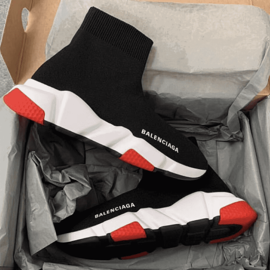 BALENCIAGA SPEED TRAINER BLACK RED - BB9