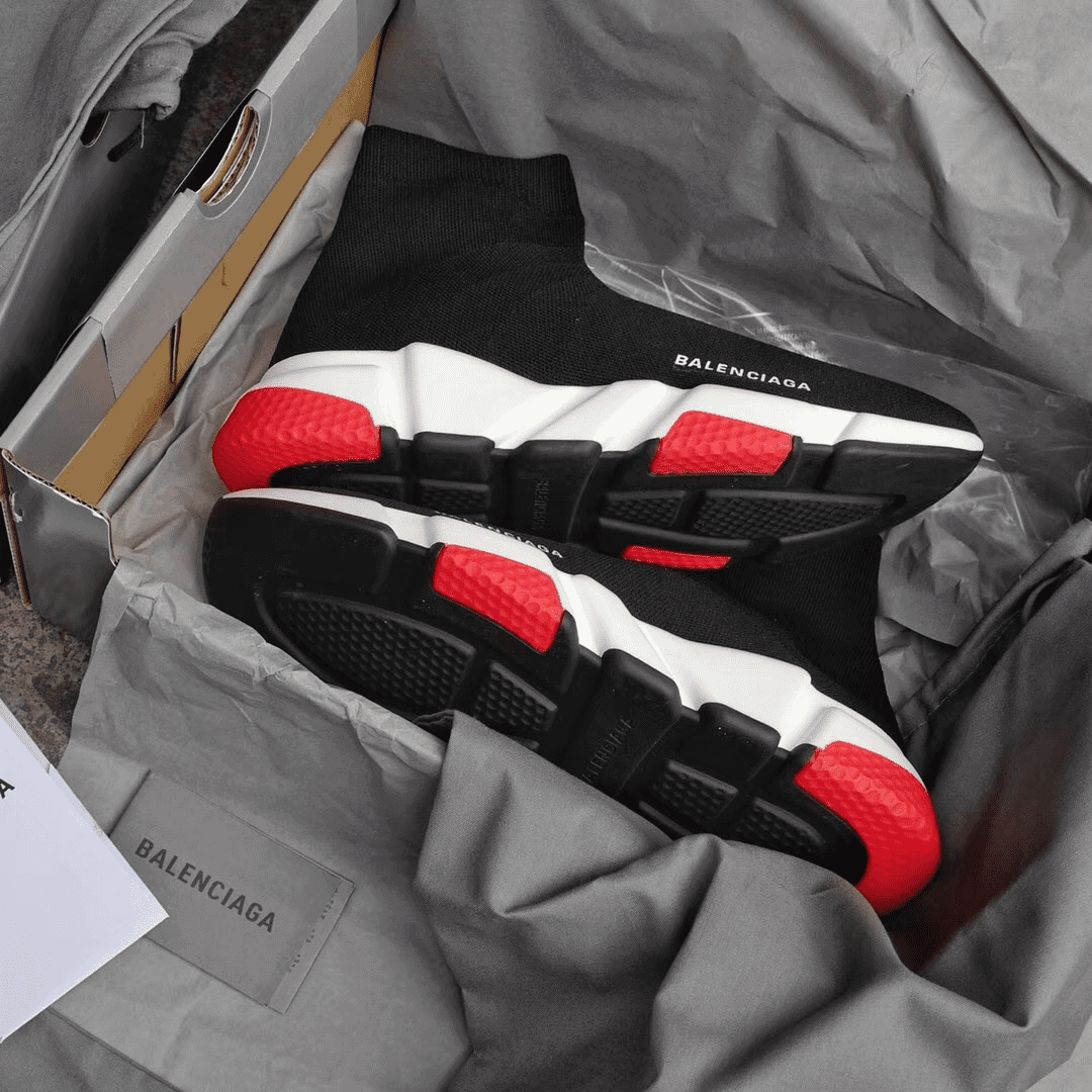 BALENCIAGA SPEED TRAINER BLACK RED - BB9