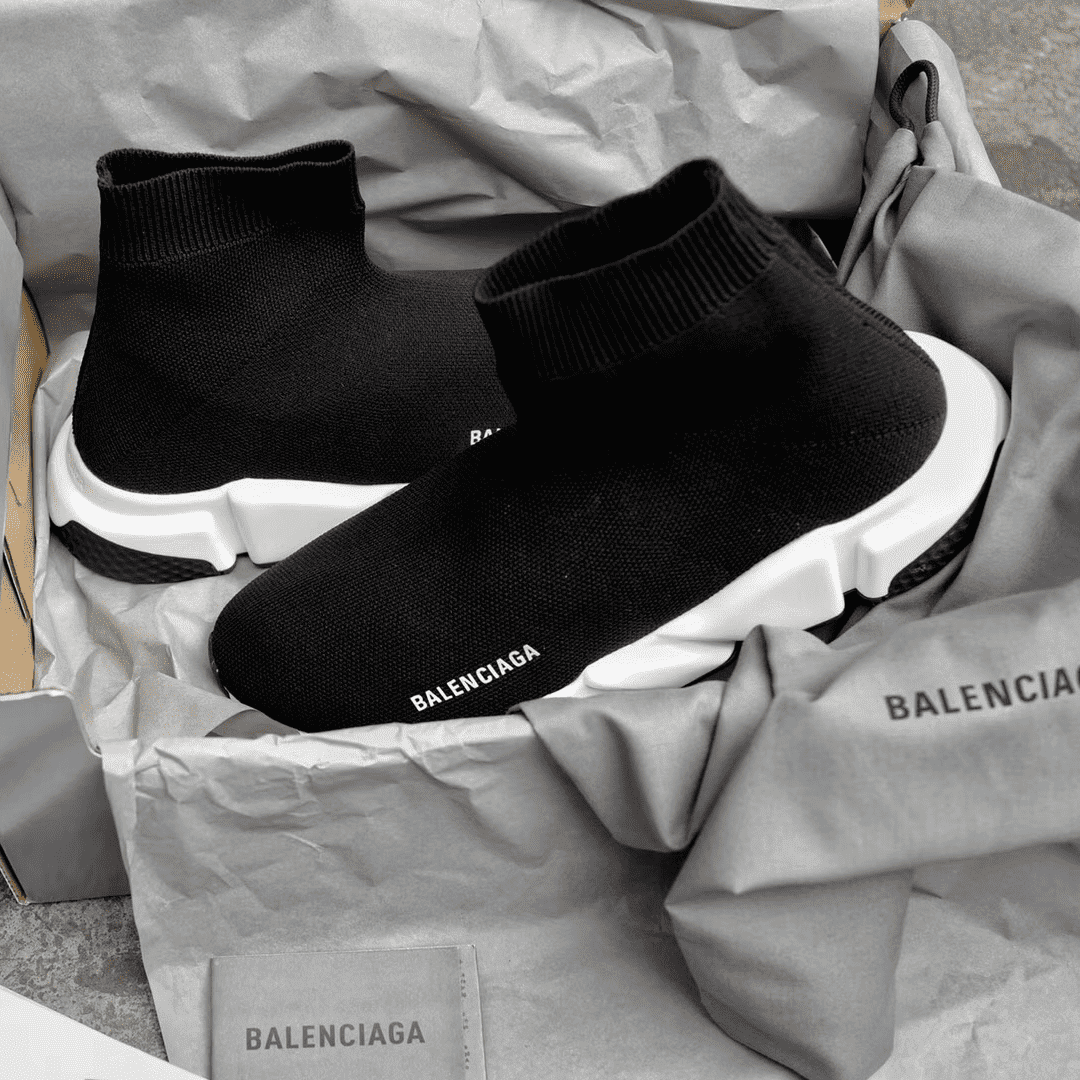 BALENCIAGA SPEED TRAINER BLACK WHITE - BB10