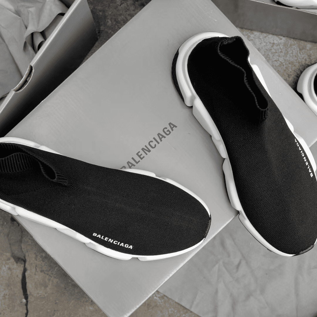 BALENCIAGA SPEED TRAINER BLACK WHITE - BB10