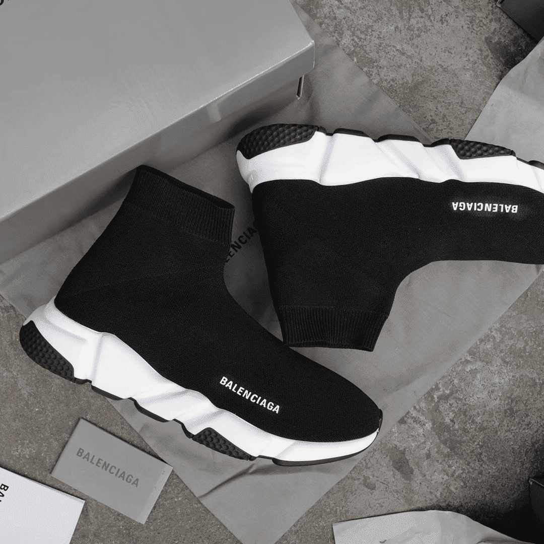 BALENCIAGA SPEED TRAINER BLACK WHITE - BB10