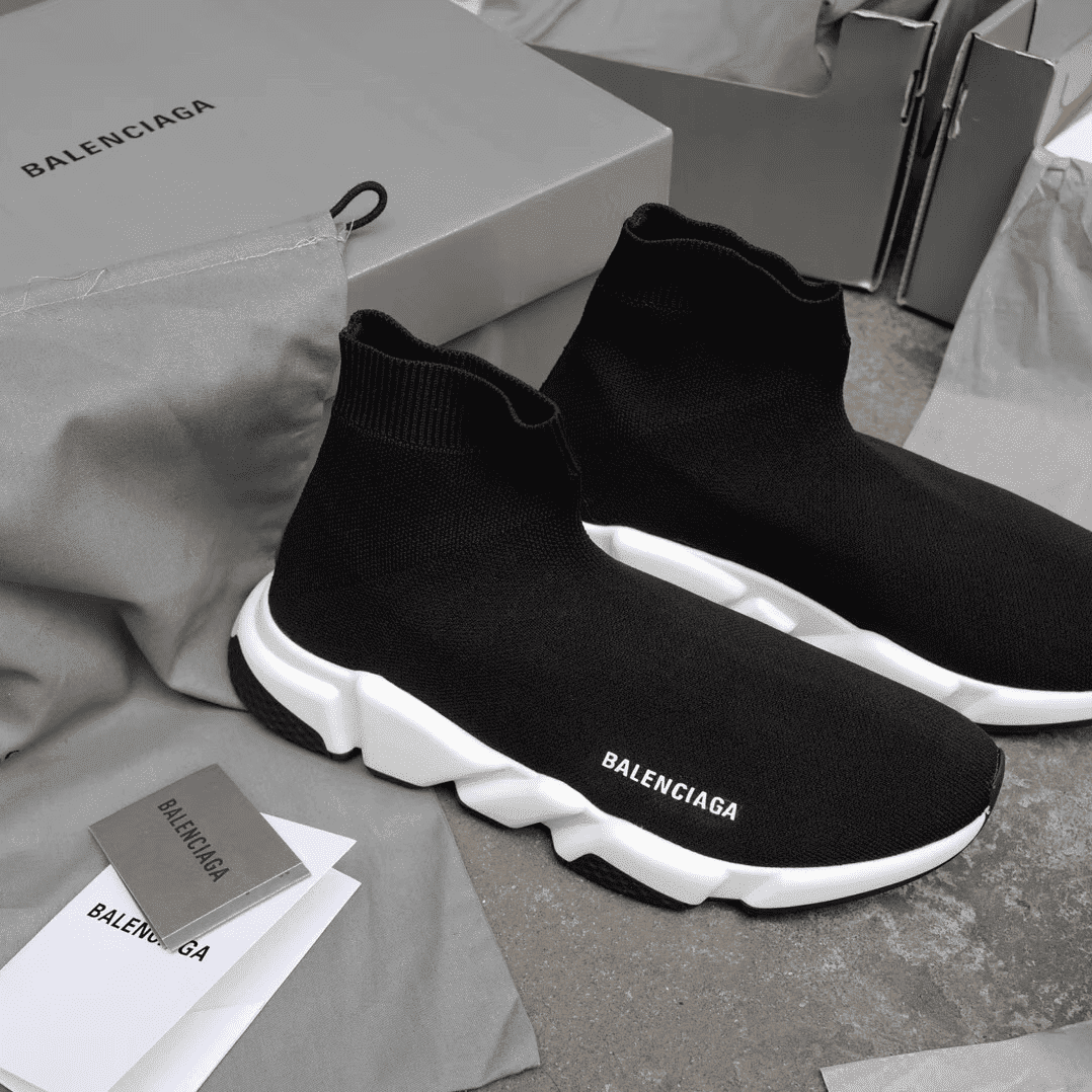 BALENCIAGA SPEED TRAINER BLACK WHITE - BB10