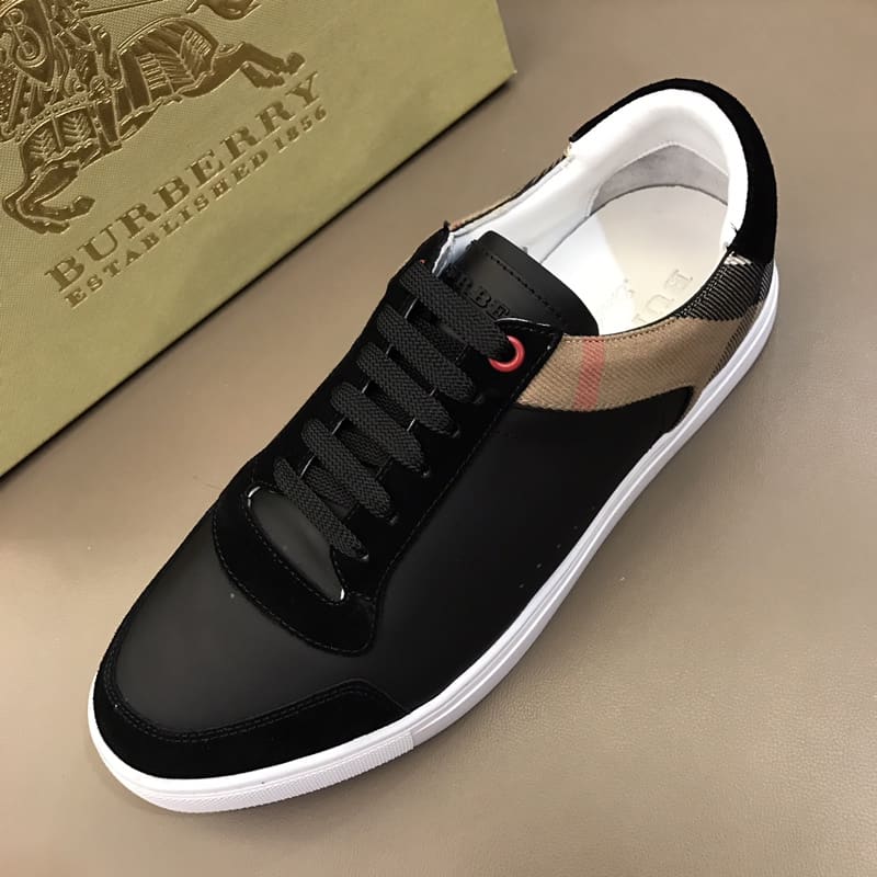 BURBERRY LEATHER AND HOUSE CHECK SNEAKERS - BBR26