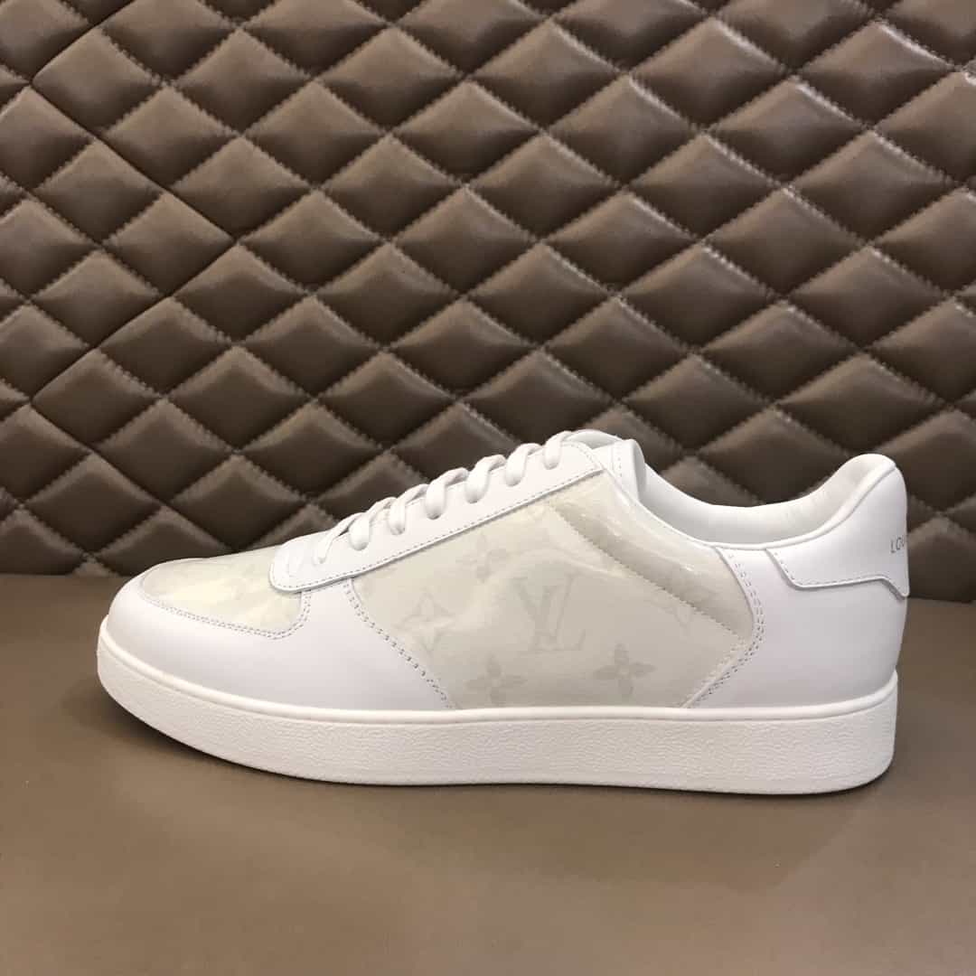 LOUIS VUITTON WHITE MONOGRAM TRANSPARENT RIVOLI SNEAKER