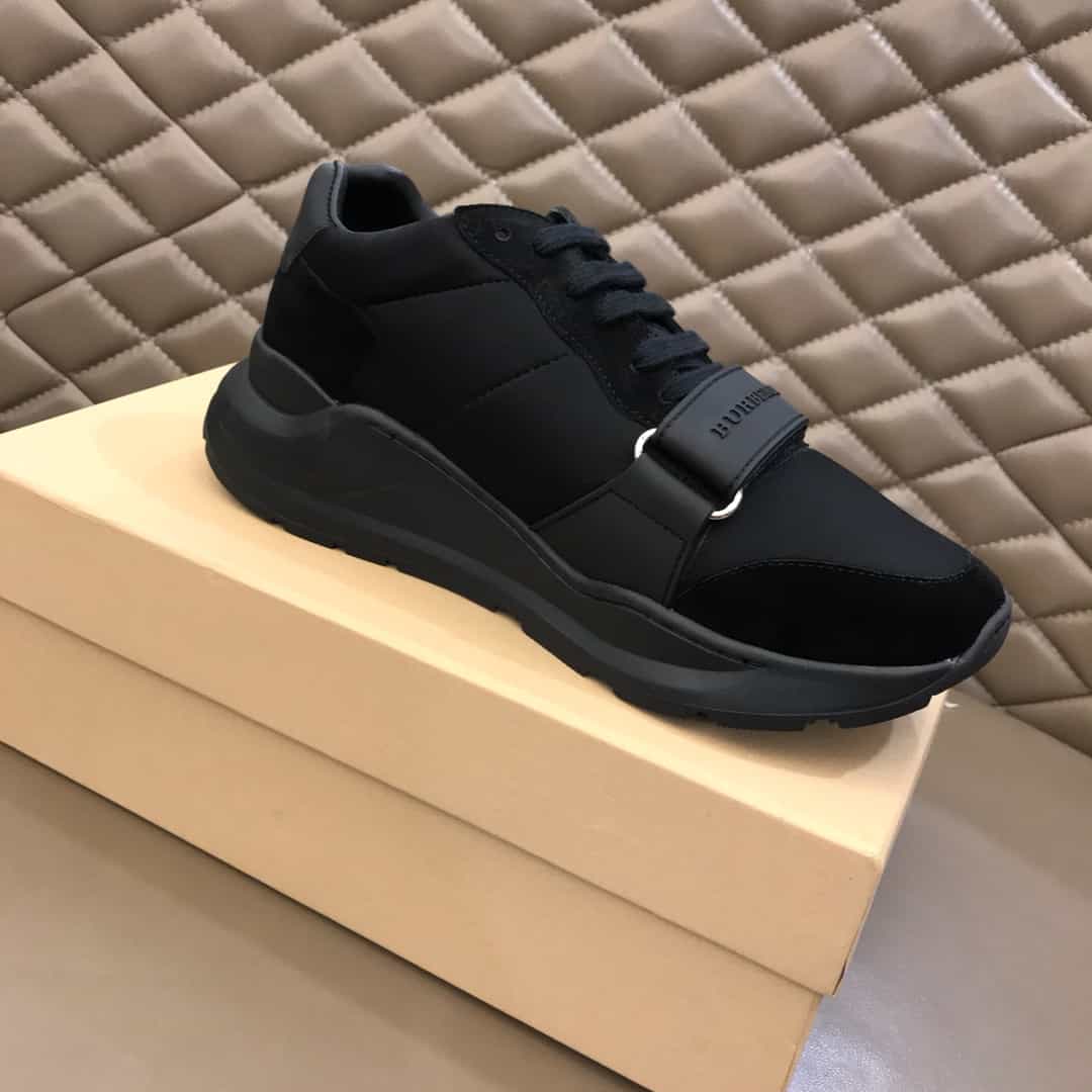 BURBERRY SUEDE AND NEOPRENE HIGH-TOP SNEAKERS - BBR19