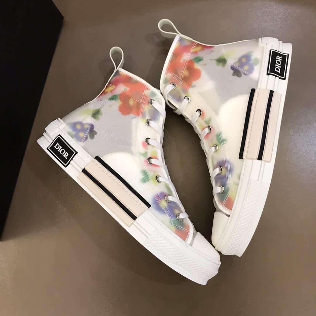 DIOR FLOWERS TECHNICAL CANVAS "B23" HIGH-TOP SNEAKER - CD12