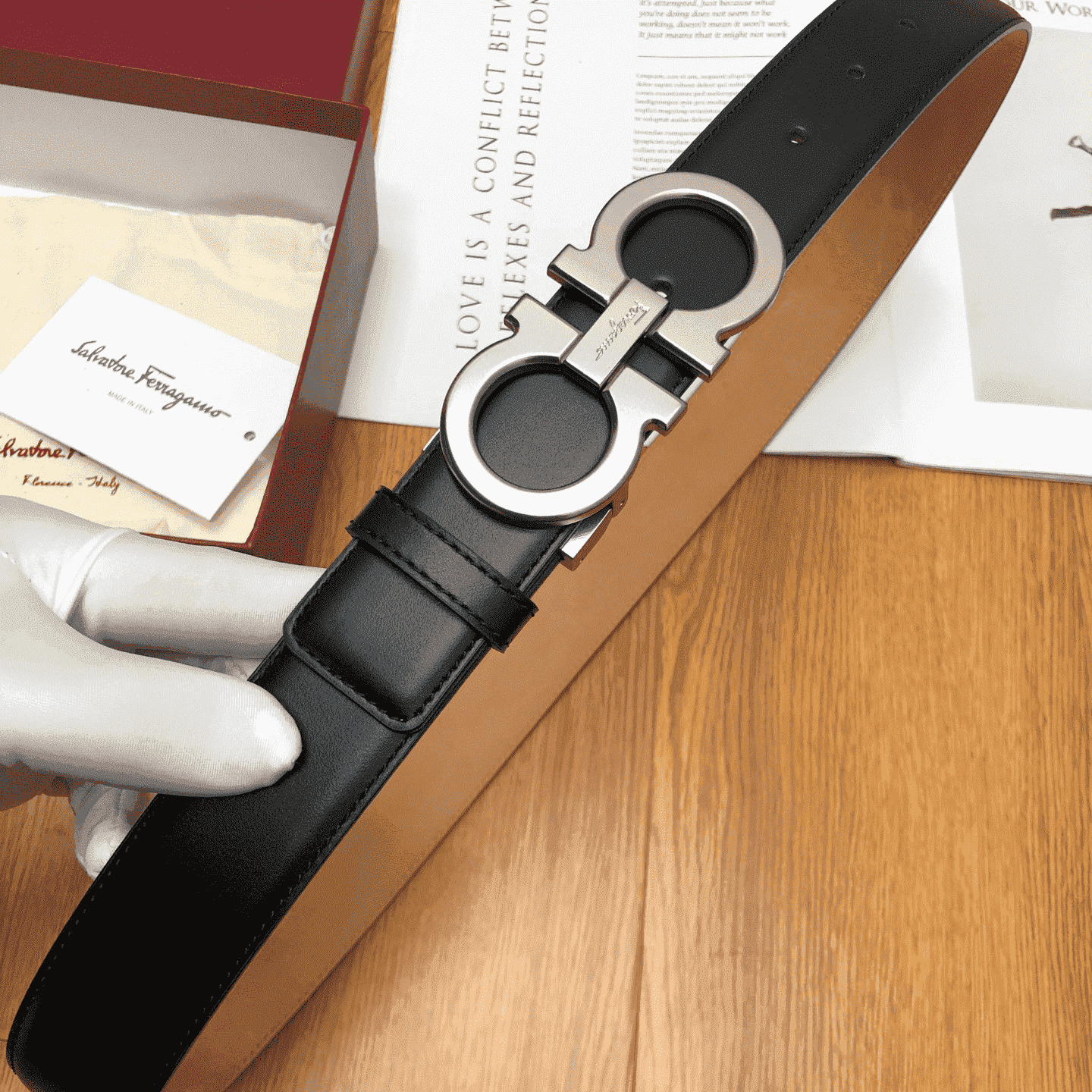 SALVATORE FERRAGAMO DOUBLE GANCIO BELT - B28