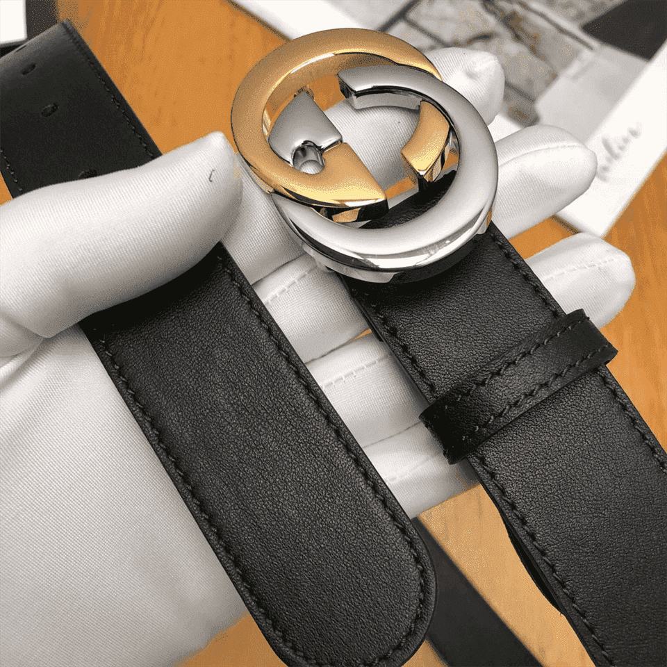 GUCCI GG LEATHER LOGO BELT - B6