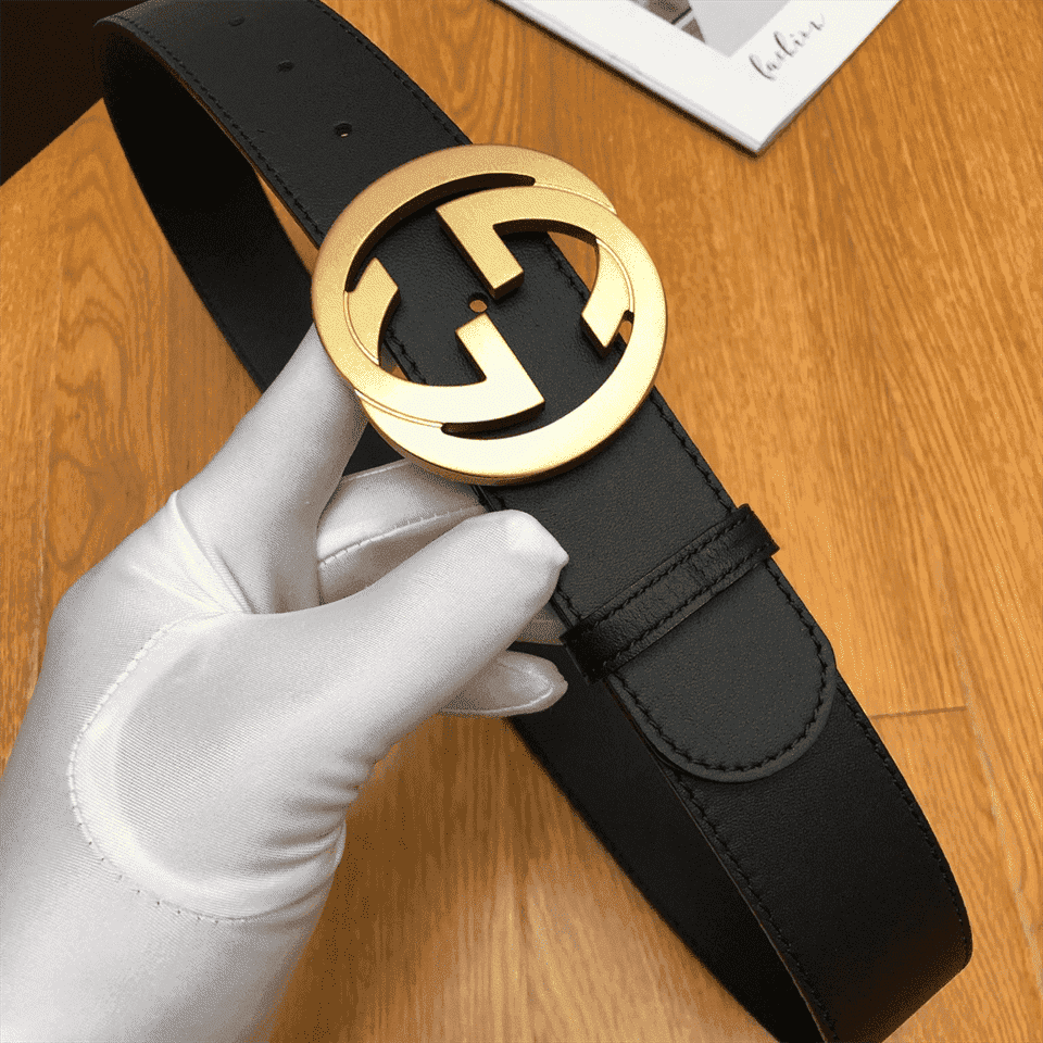 GUCCI INTERLOCKING-G LEATHER BELT - B5