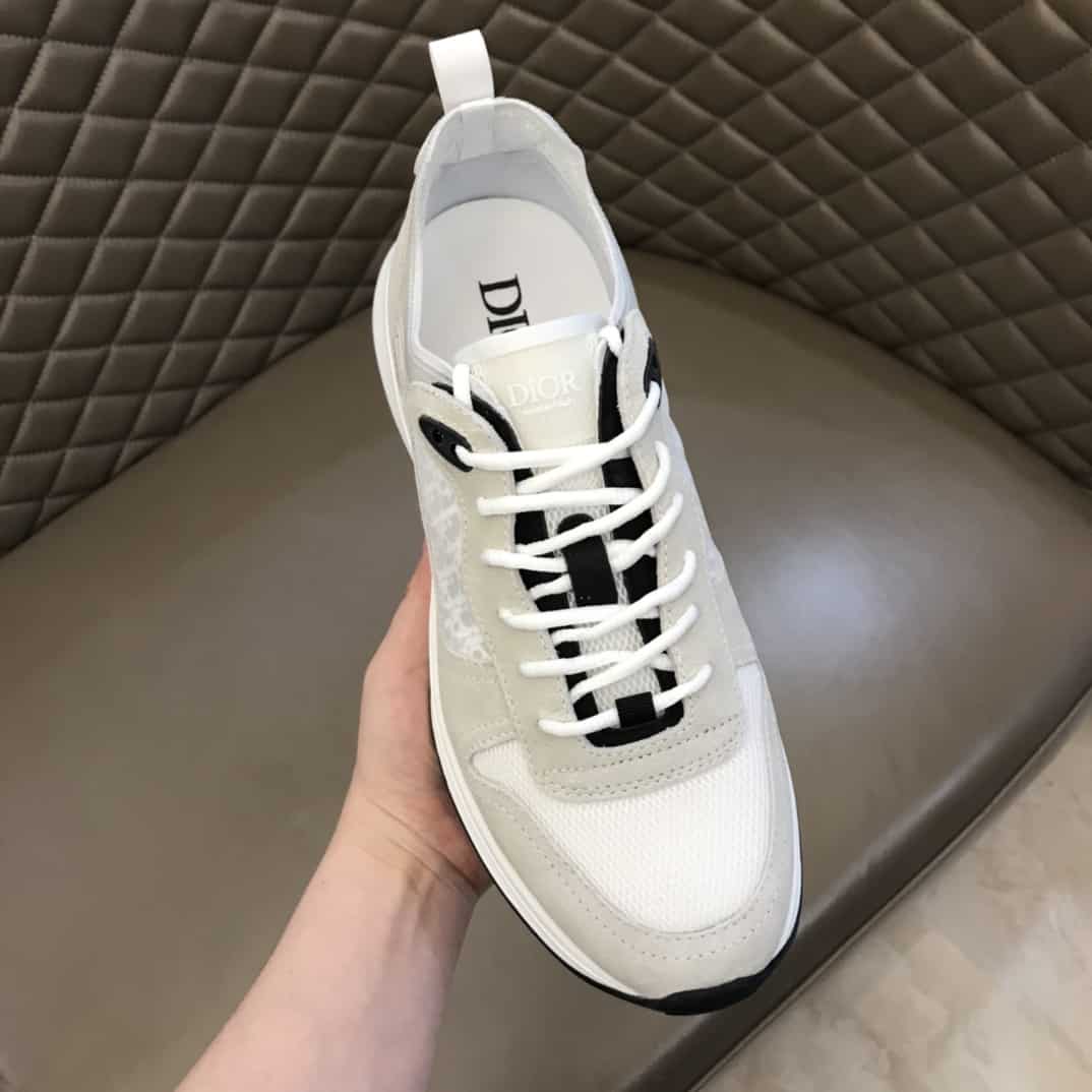 DIOR B25 OBLIQUE WHITE SUEDE RUNNER - CD38