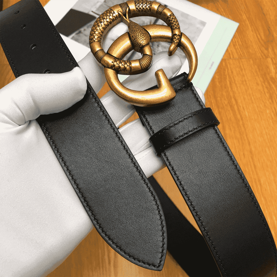 GUCCI DOUBLE G SNAKE BUCKLE BELT - B1