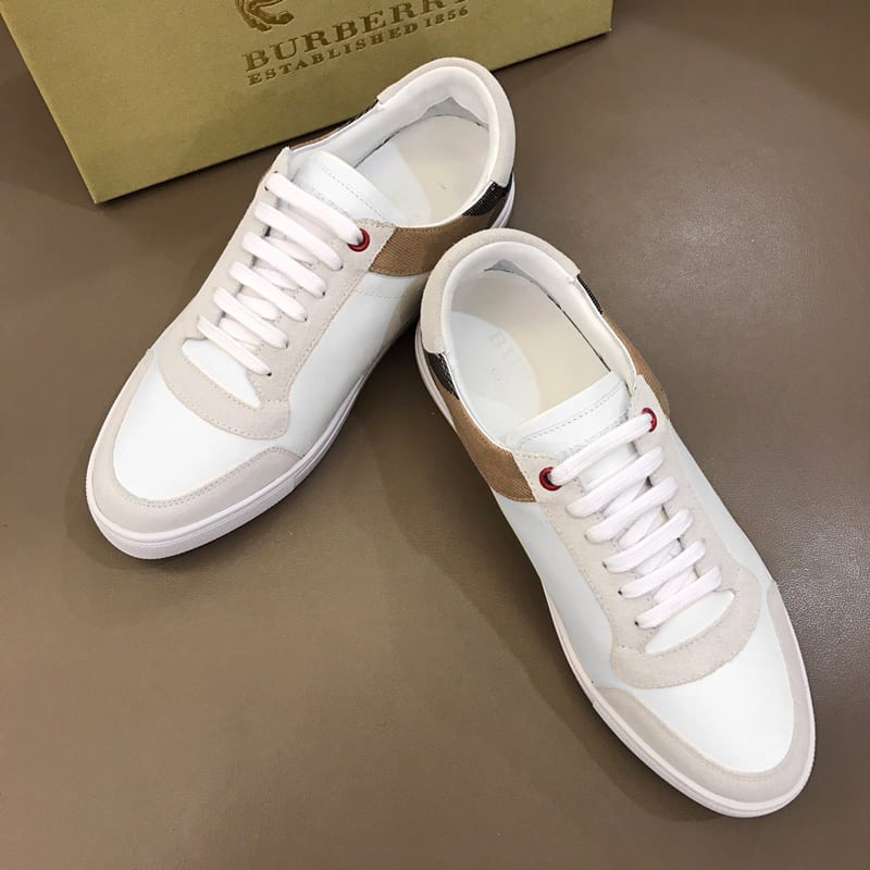 BURBERRY LEATHER AND HOUSE CHECK SNEAKERS - BBR27