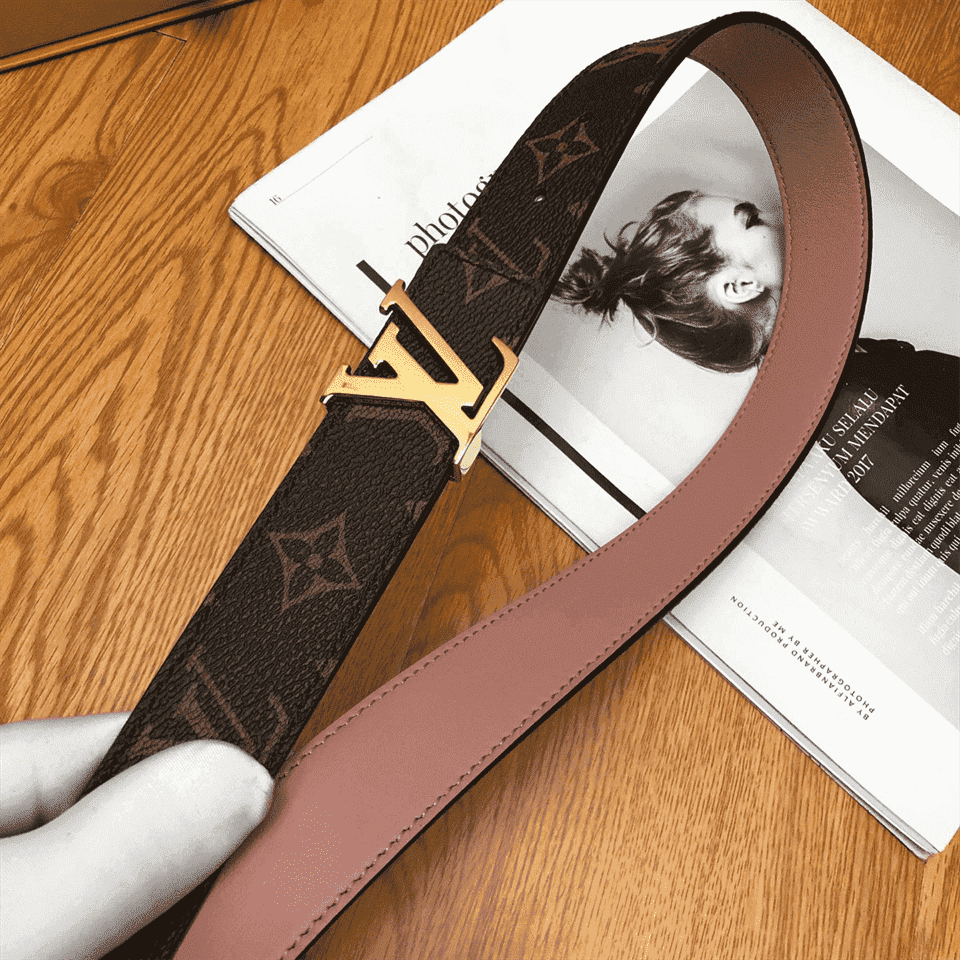 LOUIS VUITTON BELT LV INITIALES REVERSIBLE MONOGRAM ROSE POUDRE - B33