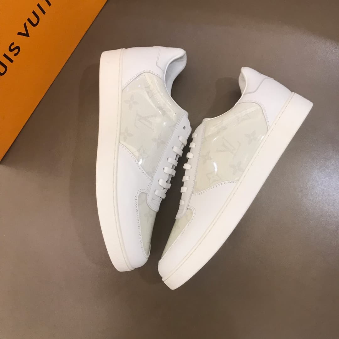 LOUIS VUITTON WHITE MONOGRAM TRANSPARENT RIVOLI SNEAKER