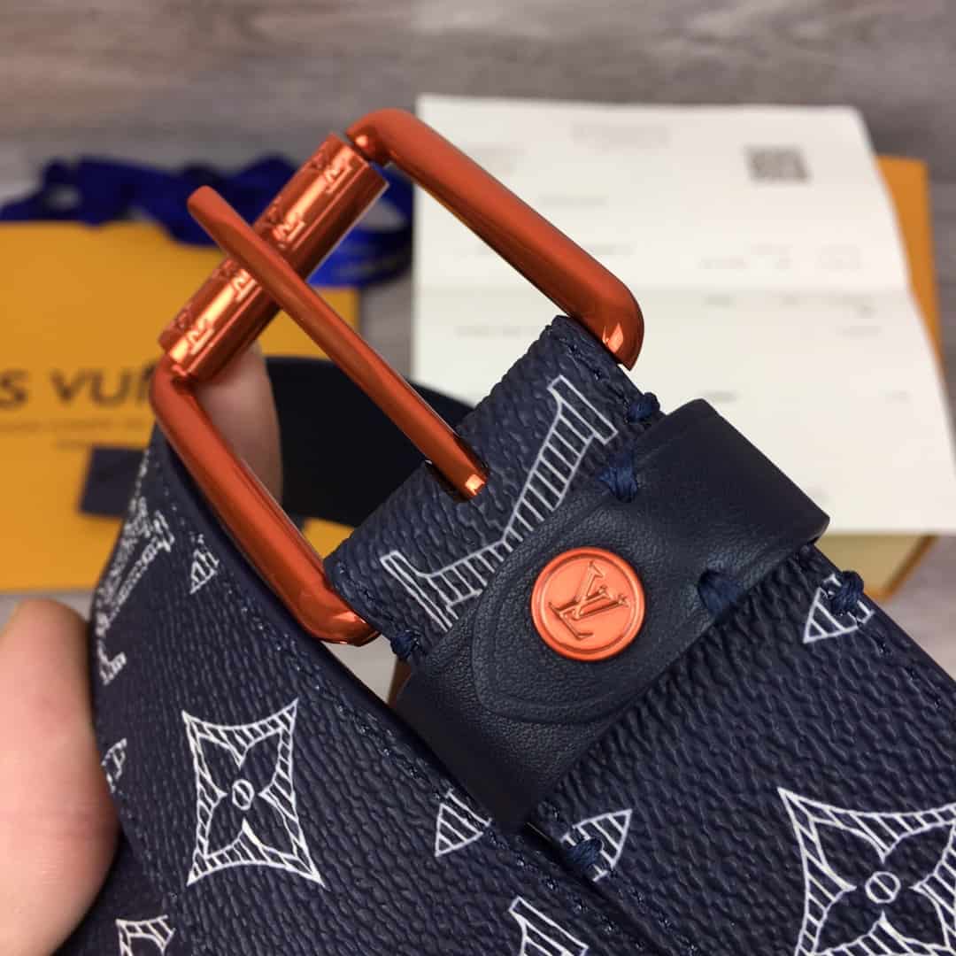 LOUIS VUITTON BELT VOYA.GER MONOGRAM UPSIDE DOWN INK NA.VY