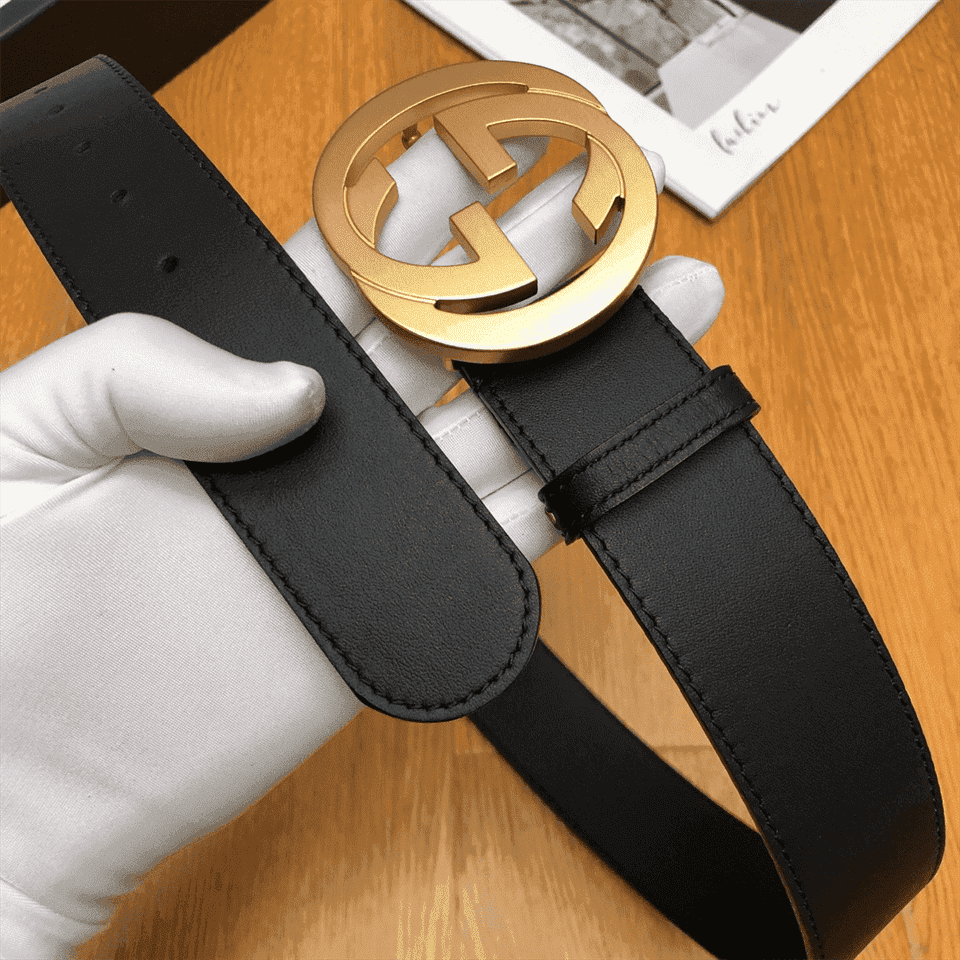 GUCCI INTERLOCKING-G LEATHER BELT - B5